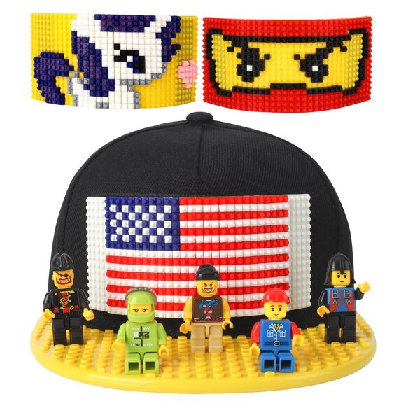 Snapback Baseball Cap Building Block Customizable Retro Unisex Adjustable main image 4